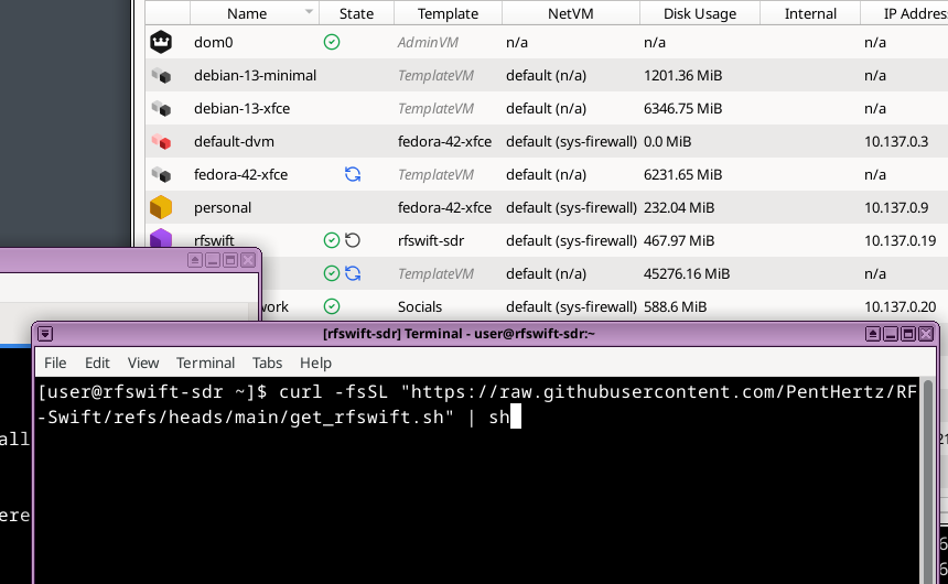 Installing dependencies in the TemplateVM